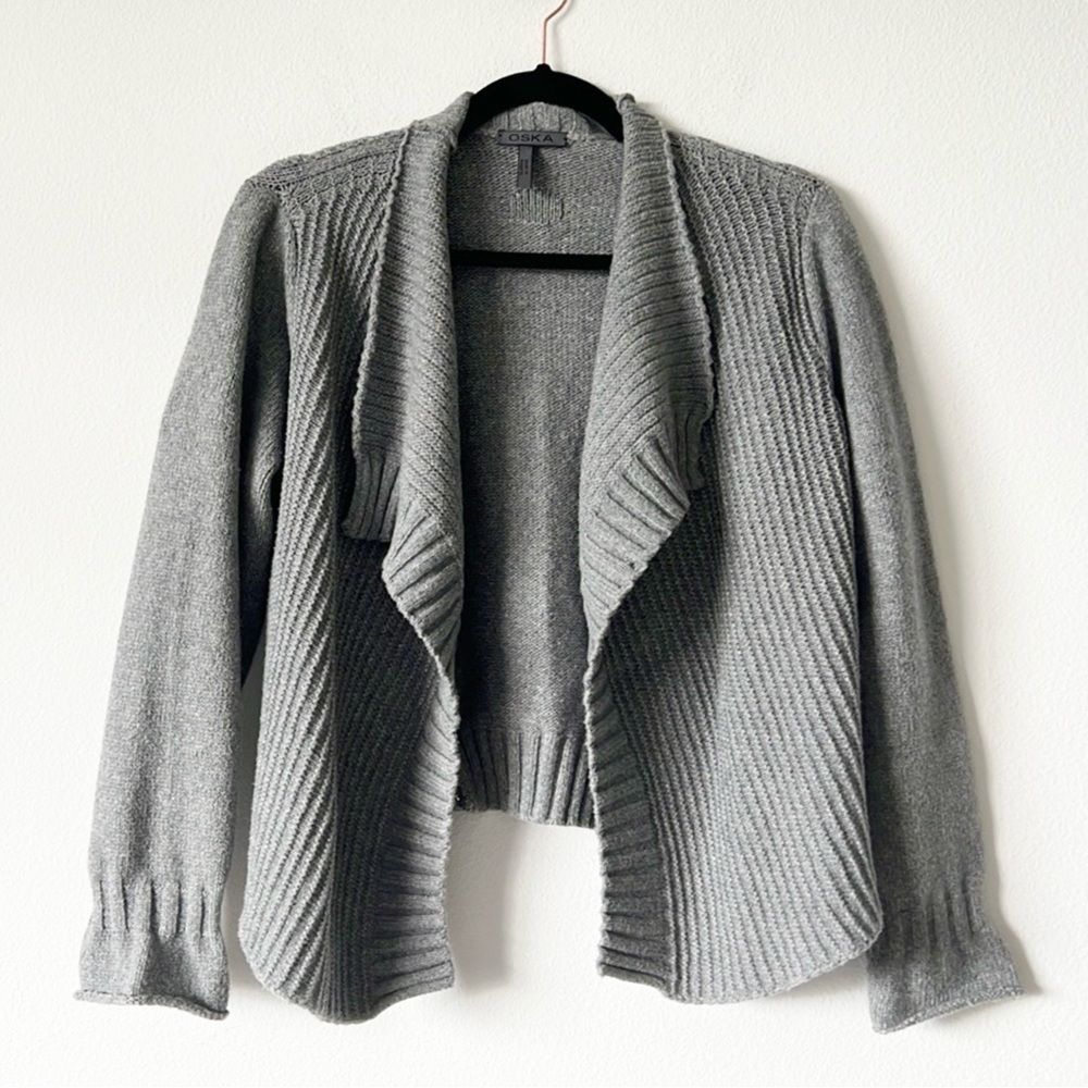 OSKA COTTON OPEN FRONT CARDIGAN SWEATER
